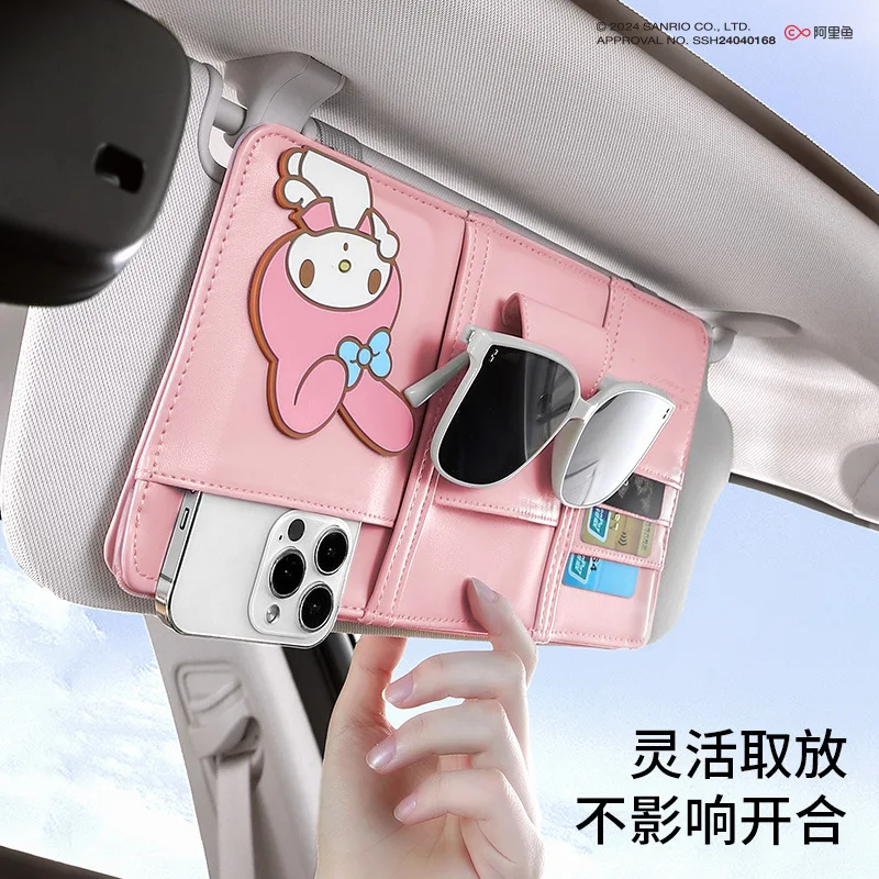 Sanrio Kuromi Melody Car Visor Organizer Auto Cinnamoroll Sun