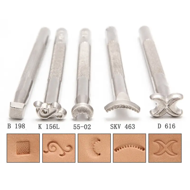 Pottery Stamps Embossing Leather Tools Stainless Steel Flowers Punch DIY Ceramic Manual Stamp Printing Mold Set leather craft stamps leather letter punch