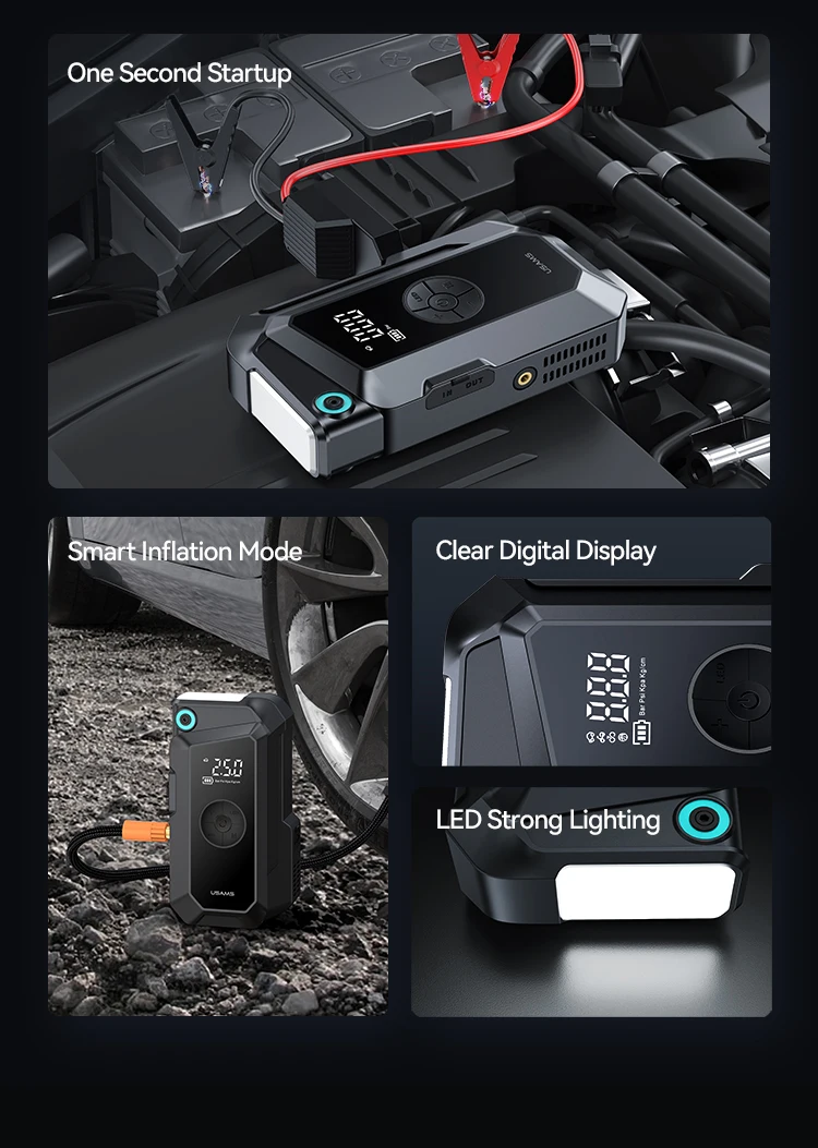 USAMS ZB287 2 in 1 8000MAH Car Jump Starter