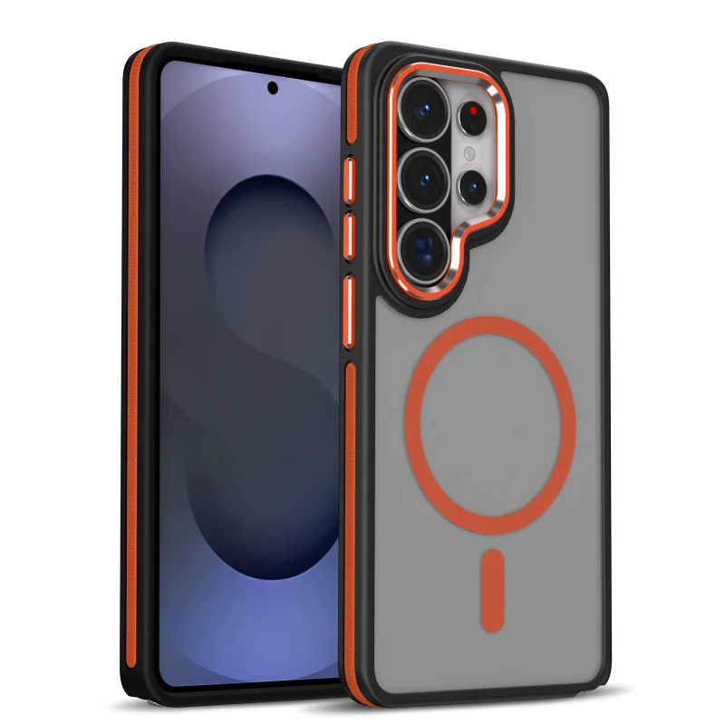 Enhanced Magnetic Phone Case with Soft TPU and Frosted Translucent Back Cover