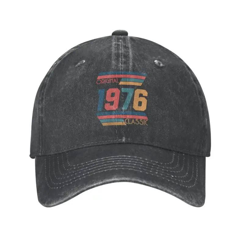 

Fashion Unisex Cotton Made Original Born In 1976 Birthday Gifts Classic Baseball Cap Adult Adjustable Dad Hat Women Men Outdoor