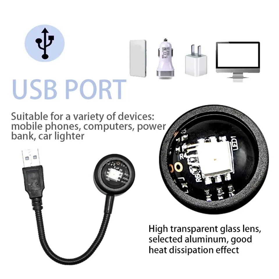 USB Sunset Mood Lamp LED Projector for Living Room and Bedroom Decor