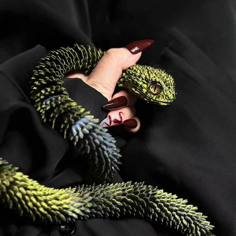 3D Printed Snake Movable Joint Simulation 3d Printed Figures NewYear Decoration 2025 Traditional Table 3d Ornament For Kids Gift 3