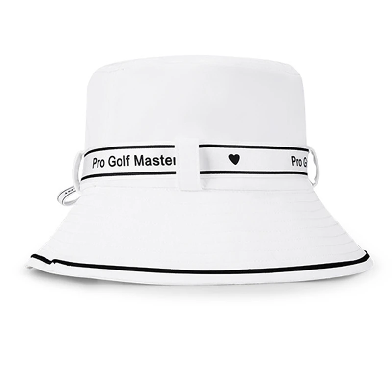 

Top!-PGM Wide Brim Tie Bow Women Golf Hat Soft Foldable Outdoor Sun Visor Ladies Letter Printed Bucket Caps Sunscreen Anti-UV