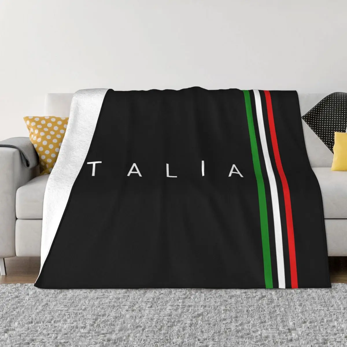 

Italia Knitted Blankets Fleece Italy Italian Flag Lightweight Throw Blankets for Home Couch Bedroom Quilt