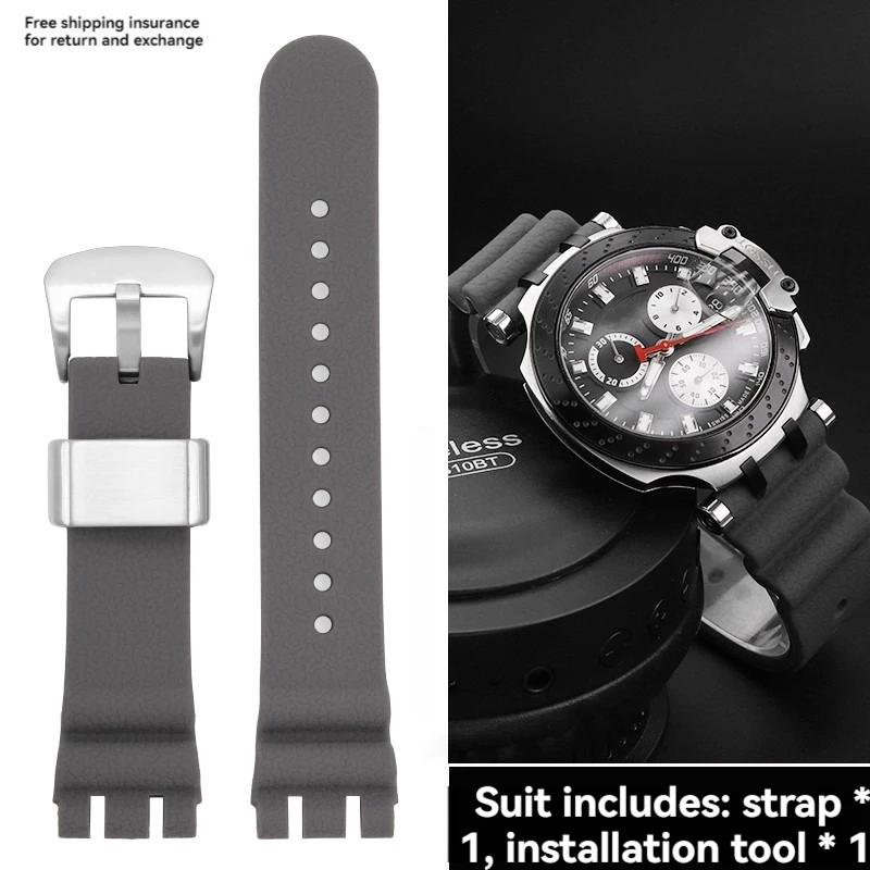 thumbnail image 1 of Correa de reloj de silicona con hebilla de acero inoxidable T115.417 para Tissot Racing Series T115, accesorios para reloj de hombre, correa impermeable de 22 mm, 1 of 5
