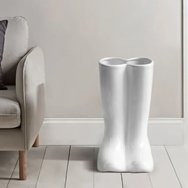 Multifunctional Umbrella Stand: Rain Boots Shaped Parasol Holder, Resin Material, Decorative Entrance Storage Rack