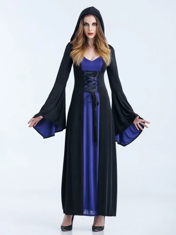 Easter Cosplay Dress Woman Hooded Dress Game Female Clothing Witch Costume Role Playing Costume Long Sleeved Stage Attire Frock