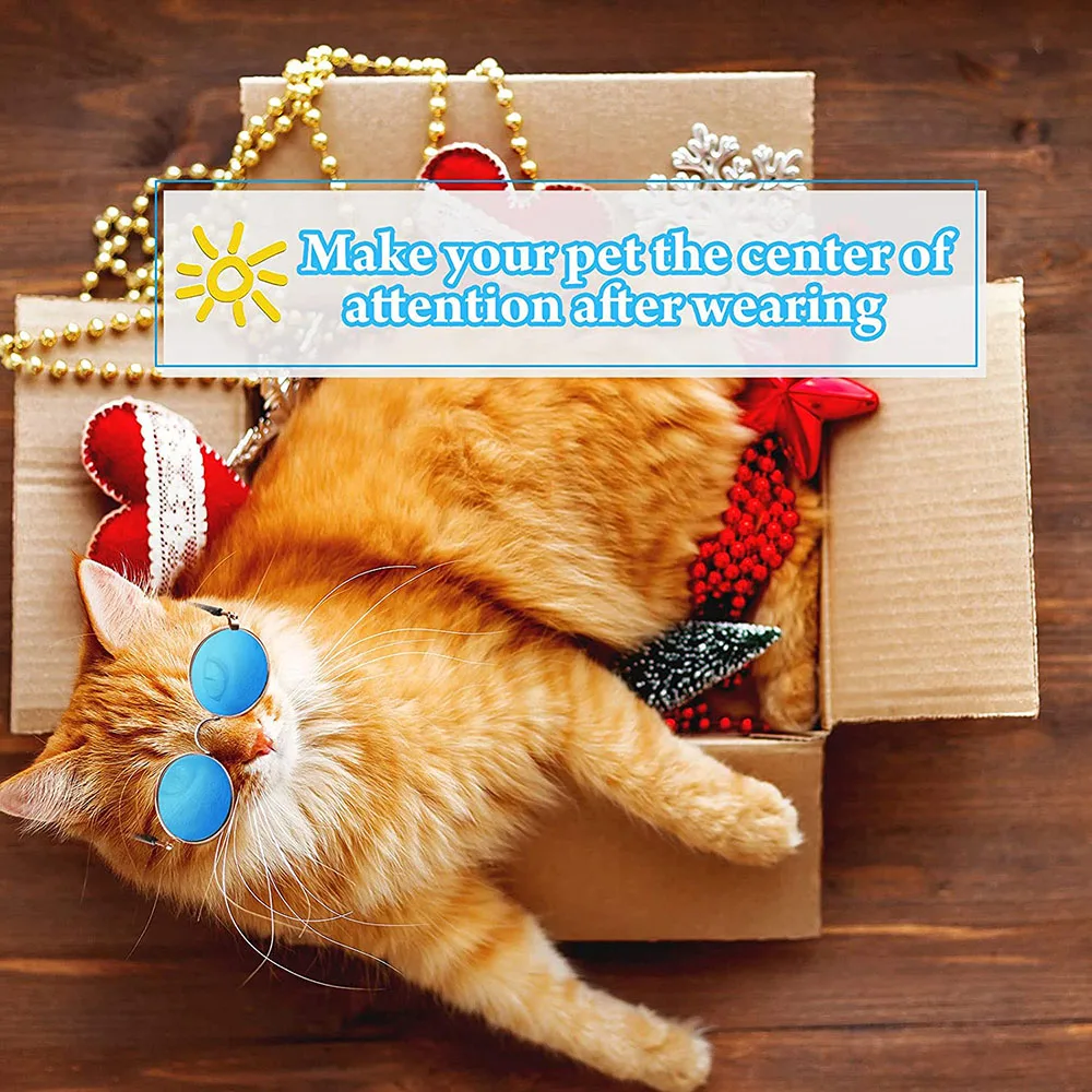 Pet Sunglasses Cat Glasses Non-slip Kitten Glasses Small Dog Puppy Kitty Cat Sunglasses Cosplay Costume Photos Props pet sunglasses