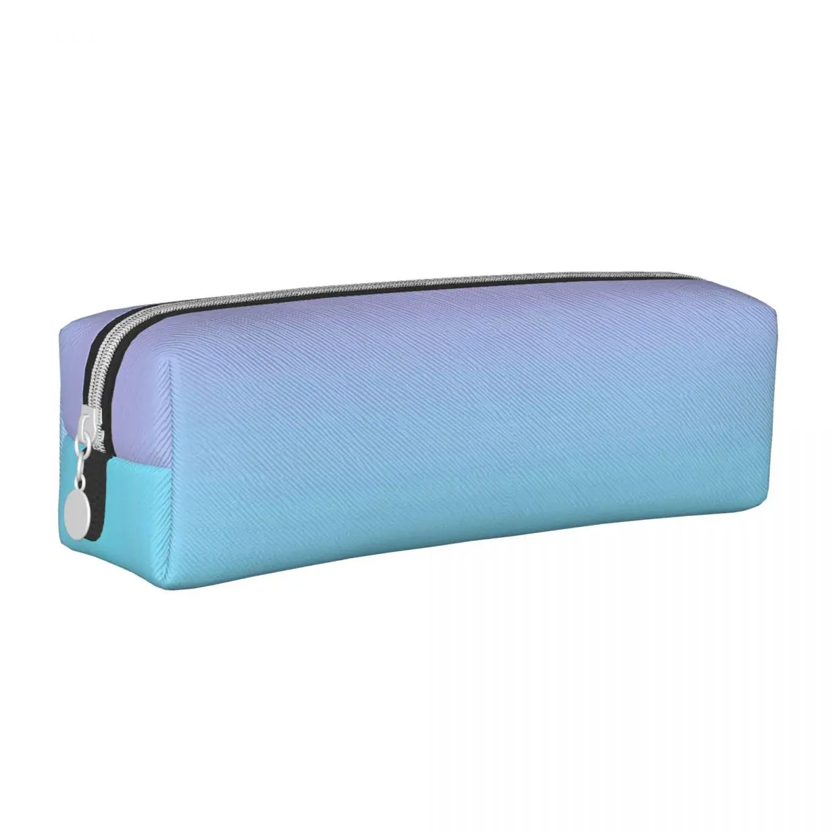 Ombre Print Square Pencil Case Abstract Girly Pink For Teens College Leather Pencil Box Cool Zipper Pen Bag