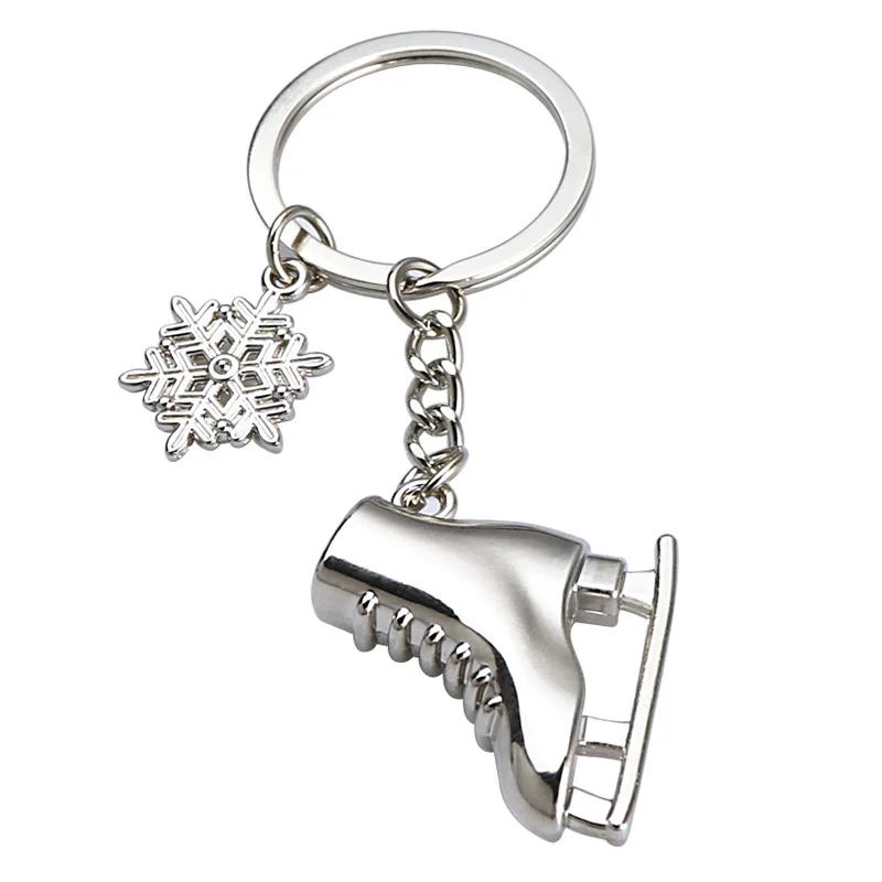 New Fashion Mini Snowflake Snowboard Keychain Pendant Ski Games
