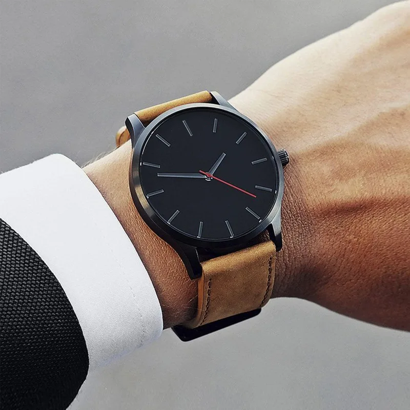 

Luxury Mens Watches Sport Watch Men's Clock Leather Quartz Wrist Watch Sports Men's Watch Watches for Men Simple Men Watch