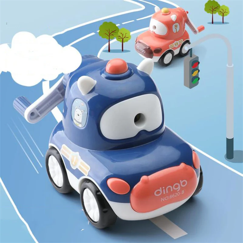 

4 pcs/lot Creative Car Pencil Sharpener Cute Hand Mechanical Cutter Knife Stationery Gifts School Supplies