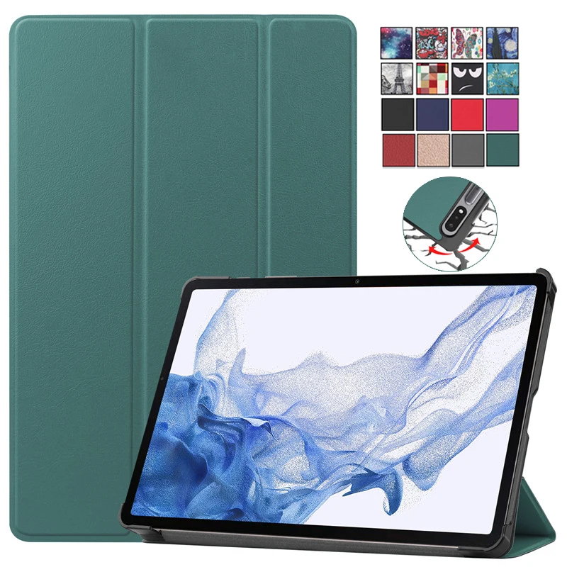 

For Samsung Galaxy Tab S8 S 8 S7 11 inch SM-X700 SM-X706 Case PU Leather Magnetic Flip Stand Cover for Samsung S8 S7 Tablet Case