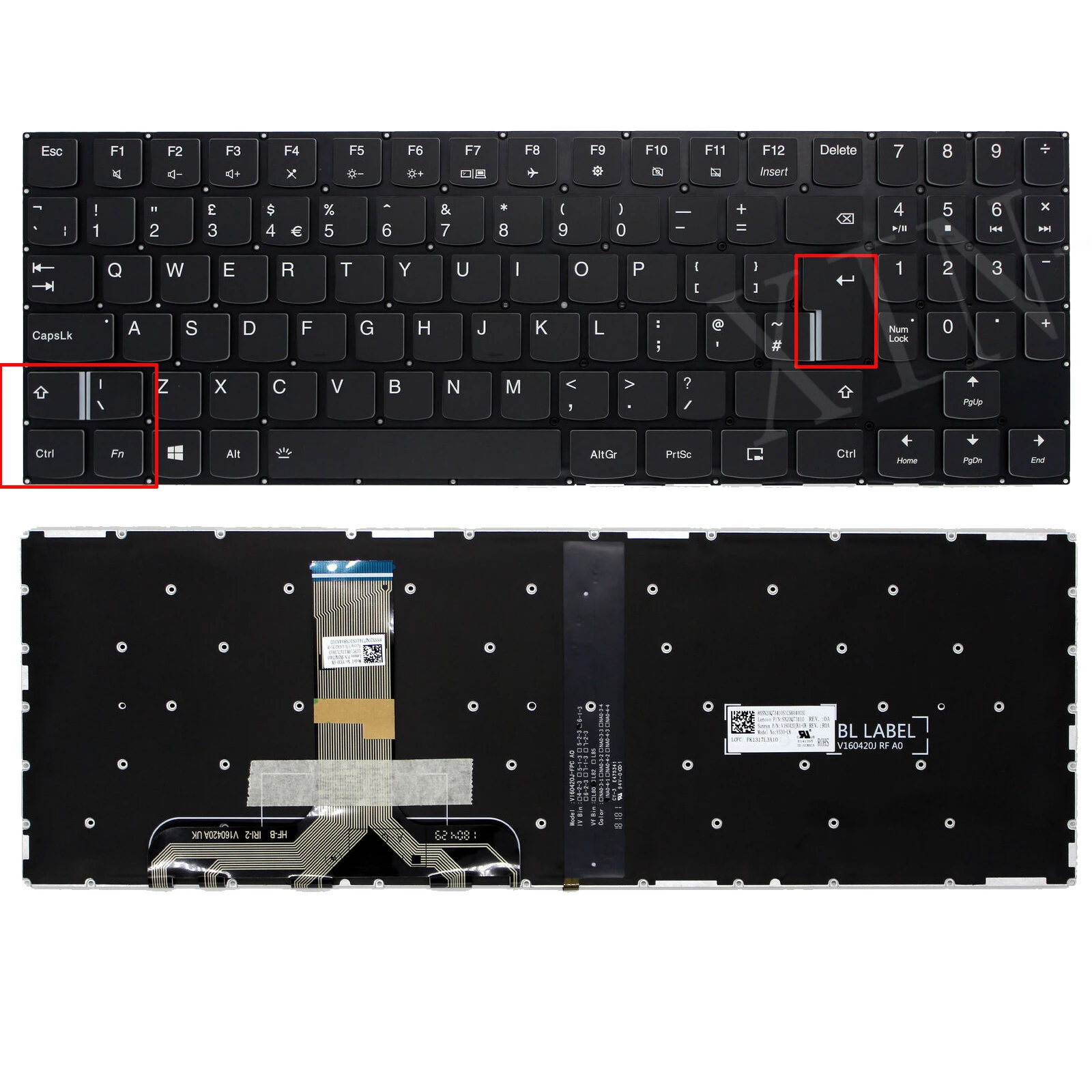 Tastiera Retroilluminata Uk Per Lenovo Legion Y530-15Ich Y540-15Irh Y720-15Ikb Y520-15Ikb Y540-17Irh R720-15Ikb Y520 Nero