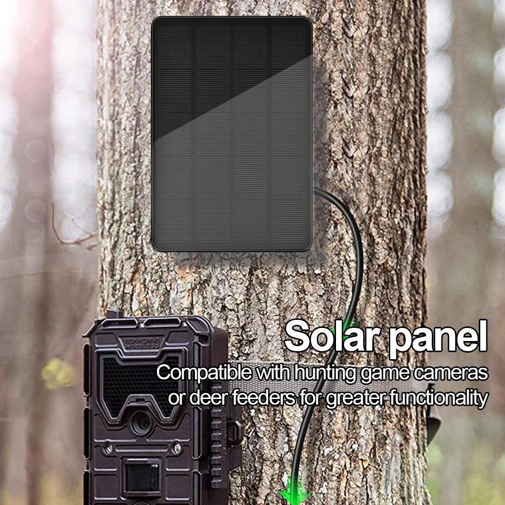 3W 12V/6V Solar Panel Charger Build-in 5000mAH Battery Solar Panel Kit Solar Battery Charger Kit for Hunting Camera/Deer Feeder