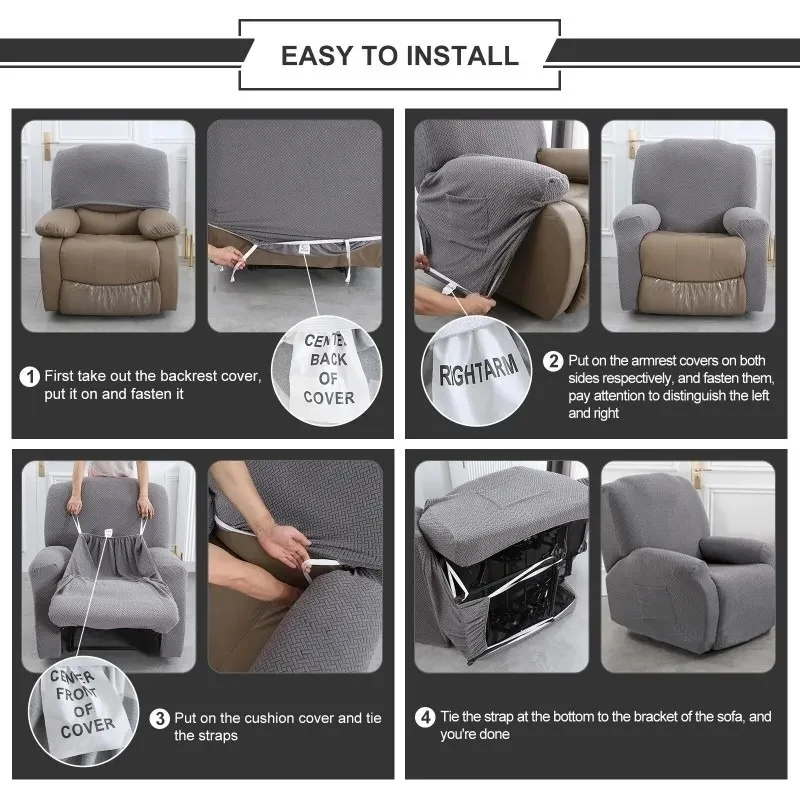 Elegant Jacquard Elastic Recliner Sofa & Chair Cover