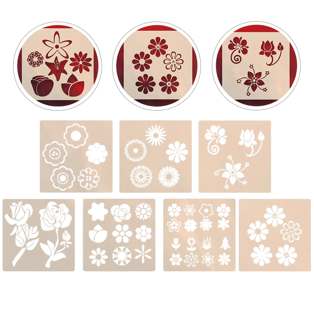 

7Pcs Flowers Series Painting Stencils Craft DIY Drawing Templates (Random Style)