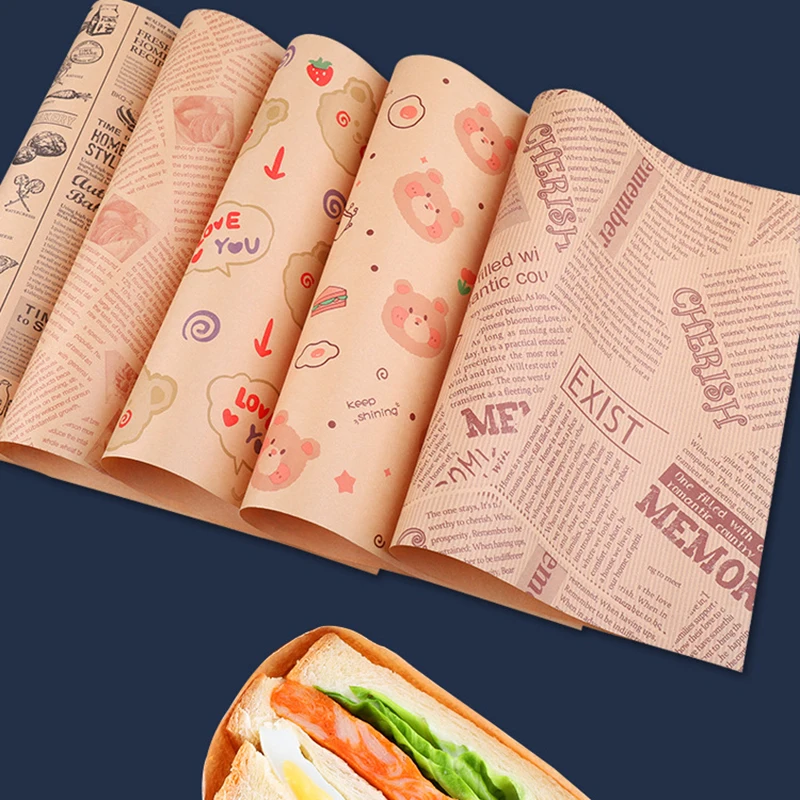 50 Sheets Greaseproof Deli Paper, Non-Stick Sandwich Wrapping Paper, Oil-Proof Baking P... - SKU NSSW1547 - UGI Packaging