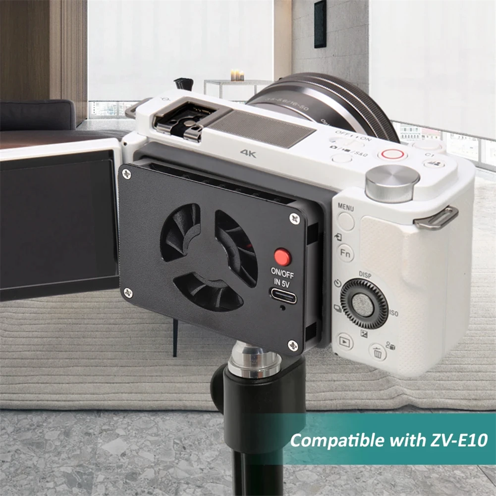 카메라 쿨러 울트라 사일런스 라디에이터, ZV-E10, A6700, A7IV, ZV-E1, A7C 카메라와 호환 가능, 2 단 기어 조절 가능