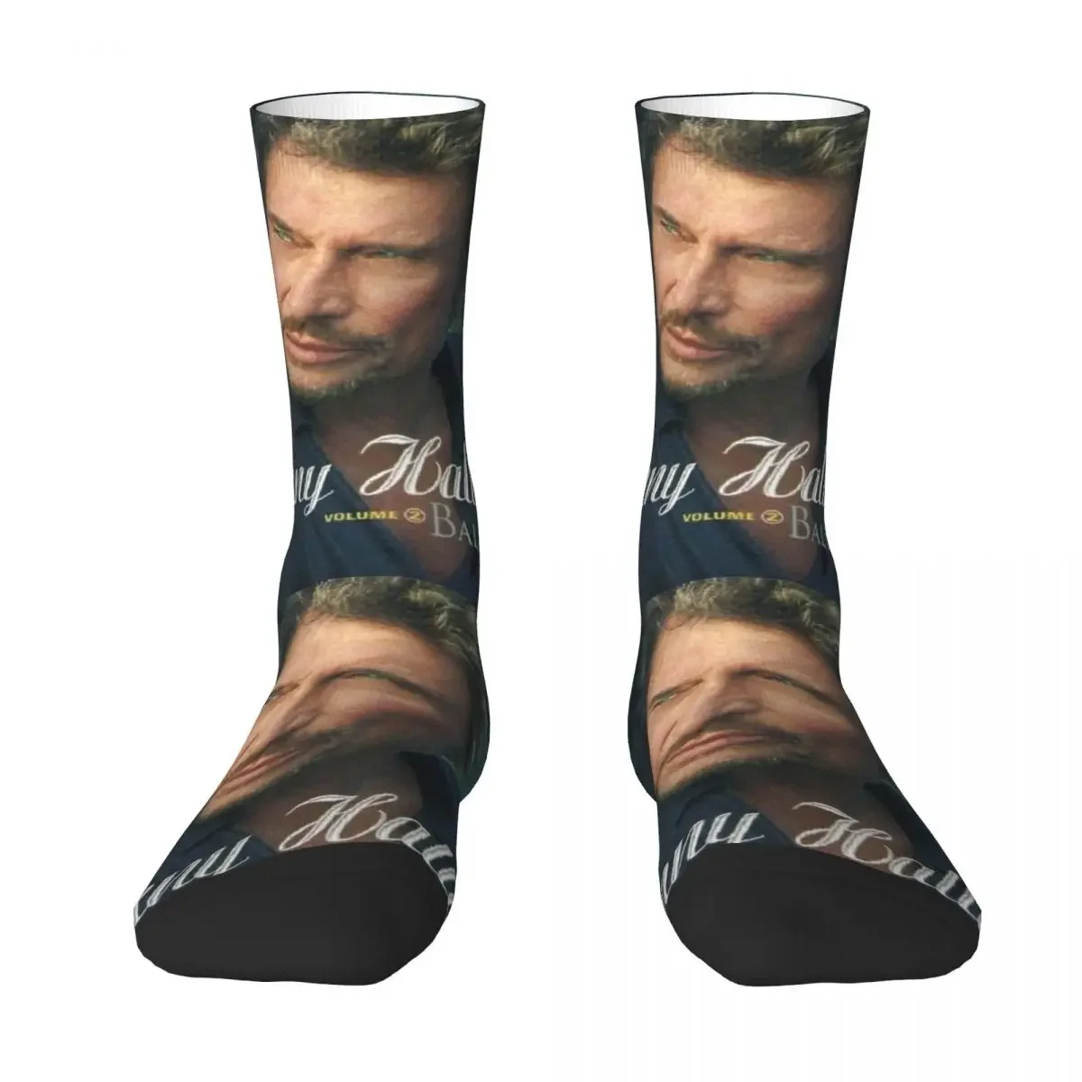 

Johnny Hallyday Socks Harajuku Sweat Absorbing Stockings All Season Long Socks Accessories for Man's Woman's Christmas Gifts