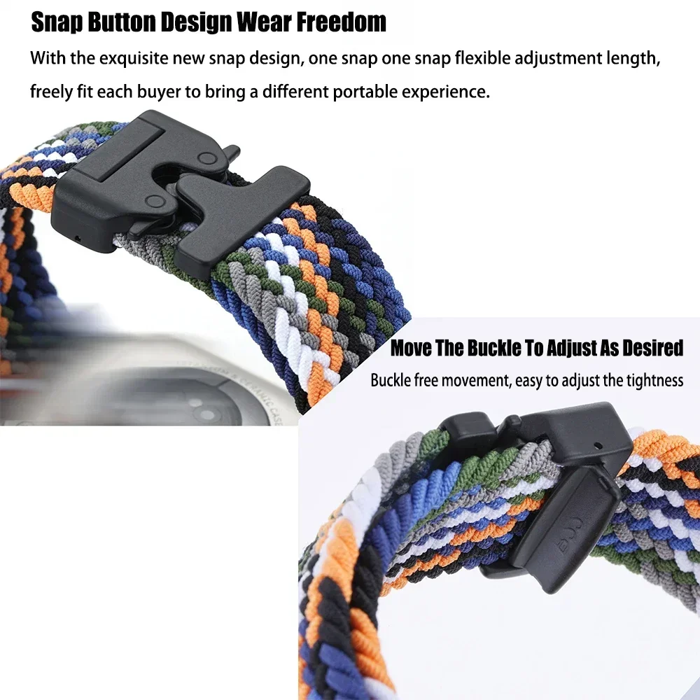 Sporty Nylon Watch Strap - Adjustable 20mm/22mm, Vibrant and Durable