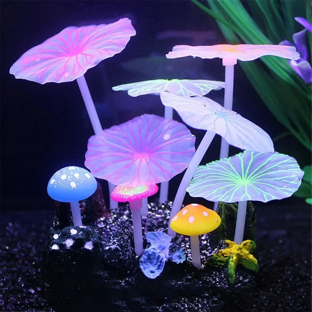 9pcs Aquarium Fluorescent Artificial Plants Simulation Aquatic Plant