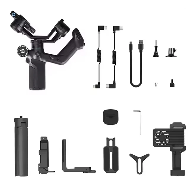 FeiyuTech SCORP Mini-3-Pro Gimbal Stabilizer for Camera Mirrorless/Compact/Action Cameras,Smartphone,18m AI Tracking,4.4lbs Payl