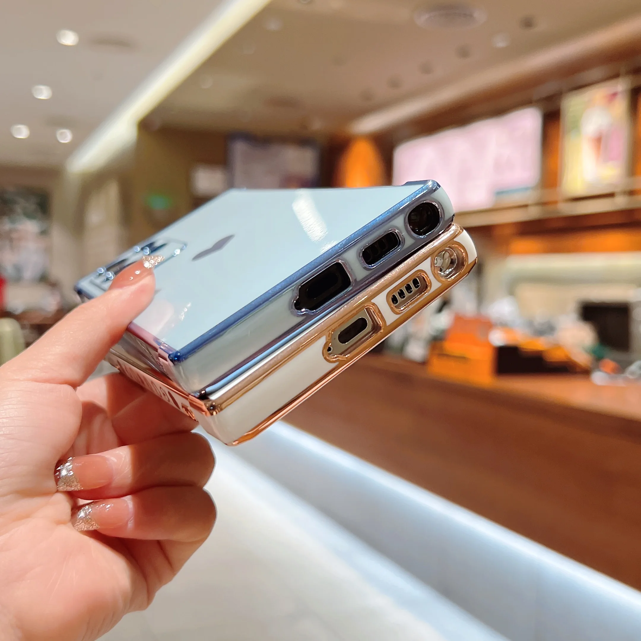 Elctroplatd Lov Hart Phon Cas For Samsung Galaxy S22 S21Ultra A53 A52 A12 A13 S20FE Cut Sid Pattrn Soft TPU_voghion.com