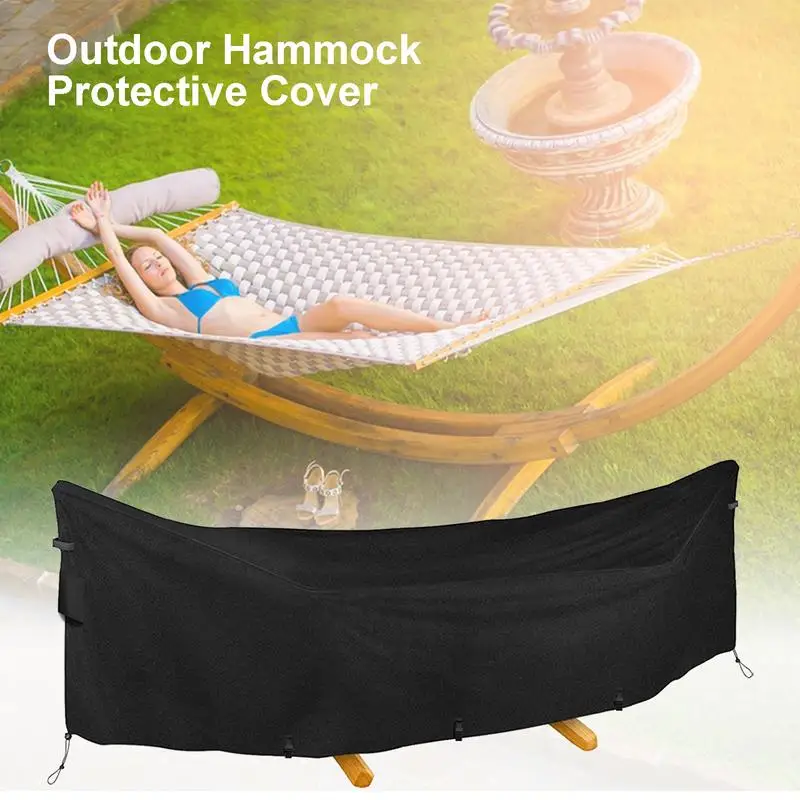 Hammock Cover Waterproof 420D Oxford Hammock Stand Cover with Windproof Straps Dustproof Outdoor Rain cover