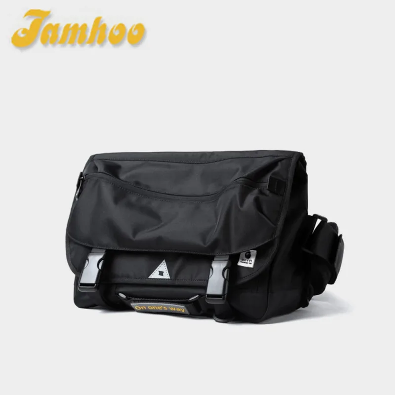 Jamhoo Men Motorcycle Cycling Messenger Bags Waterproof Big Crossbody Shoulder Bag Personalized Hip Hop Street Travel Cross Bag