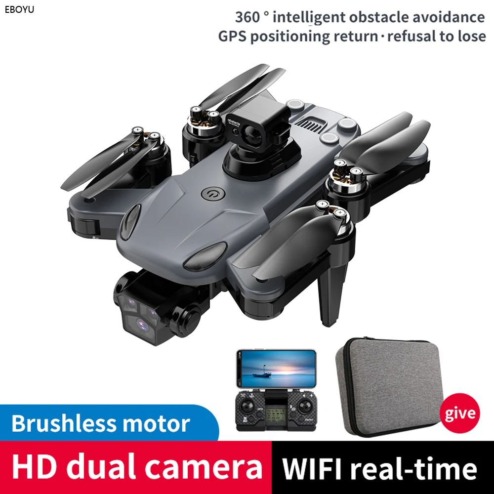 EBOYU S167 три камеры WiFi FPV RC Drone w/ ESC HD 3 объектив 360 ° обход препятствий оптический поток позиционирование без щеток