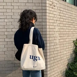 XXXXX Women's Shoulder Bag Casual Female Capacity Tote Bags Large Shopper Canvas Letter Fashion Harajuku Zipper
