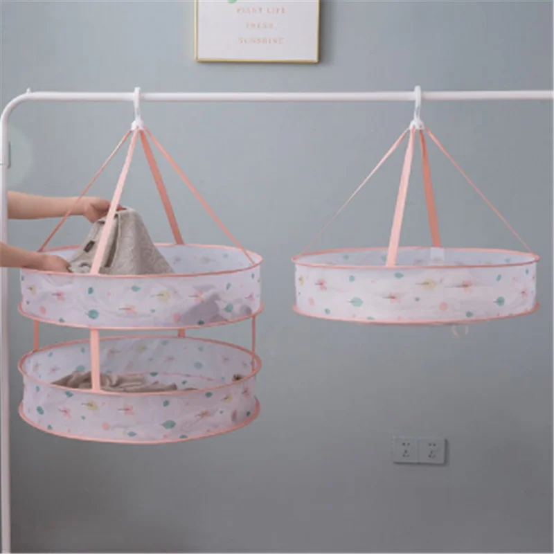 Minimalist Printing Pattern Household Clothes Basket New Socks Underwear Drying Basket Sweater Anti-deformation Drying Artifact 2