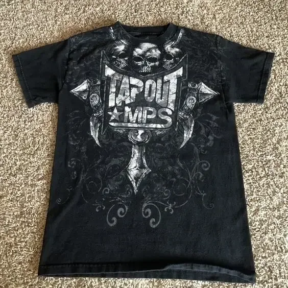 thumbnail image 1 of Camiseta Harajuku Y2K nueva retro hip hop con estampado de calavera, camiseta de gran tamaño para hombre y mujer, ropa gótica de manga corta, tops, ropa de calle, 1 of 5