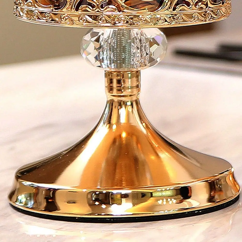 European Luxury Crystal Glass Storage Jar with Lid Rose Candy Jar Gold-plated Storage Decorative Ornaments Art Home Decoration 2