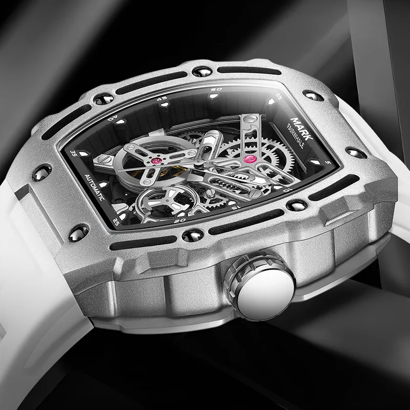 Automatic Mechanical Watches Men 3ATM Waterproof Silicone Strap Luminous Watch For FAIRWHALE Men Gift