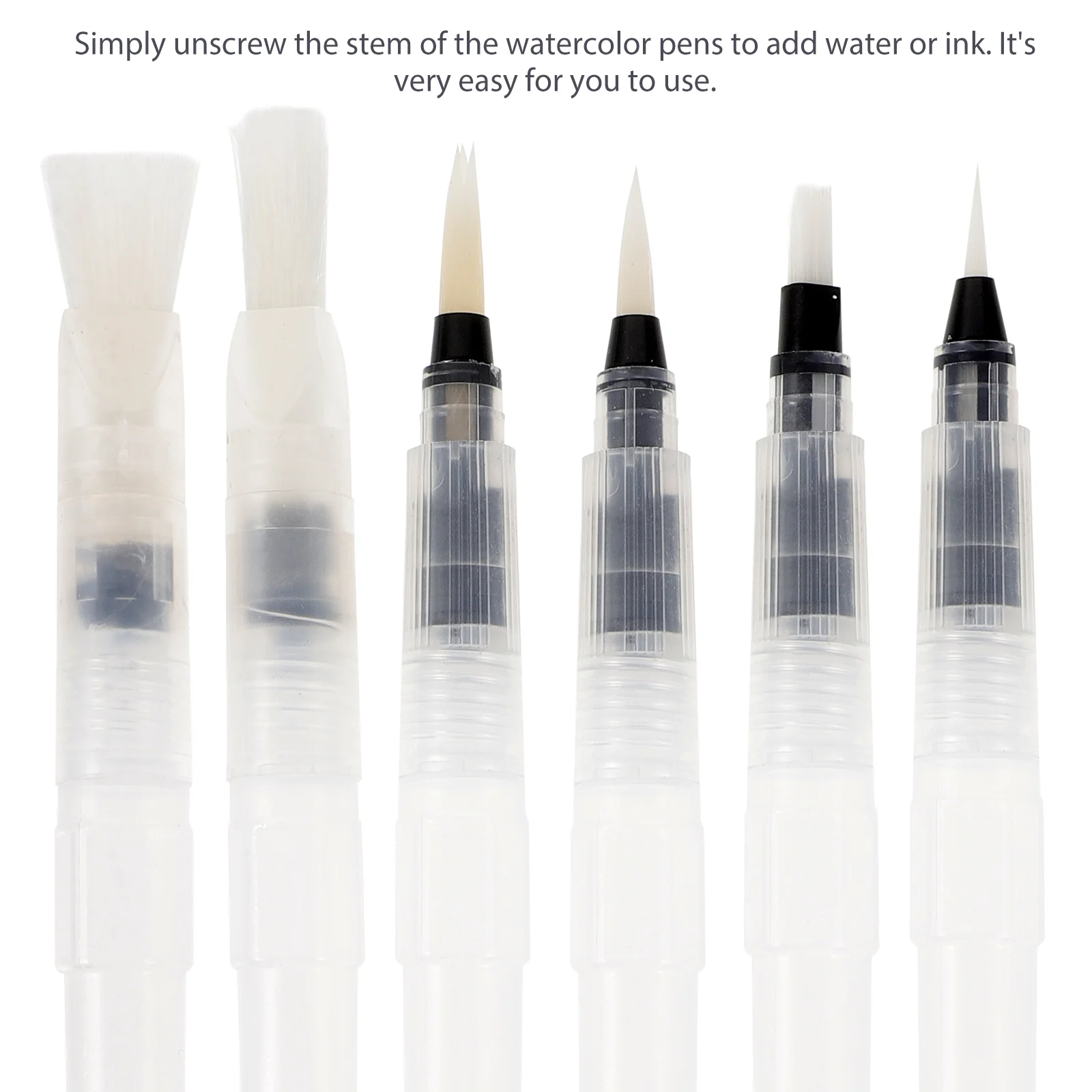 6pcs Watercolor Painting Brush Pens Student Paintbrushes Soft Painting Supplies