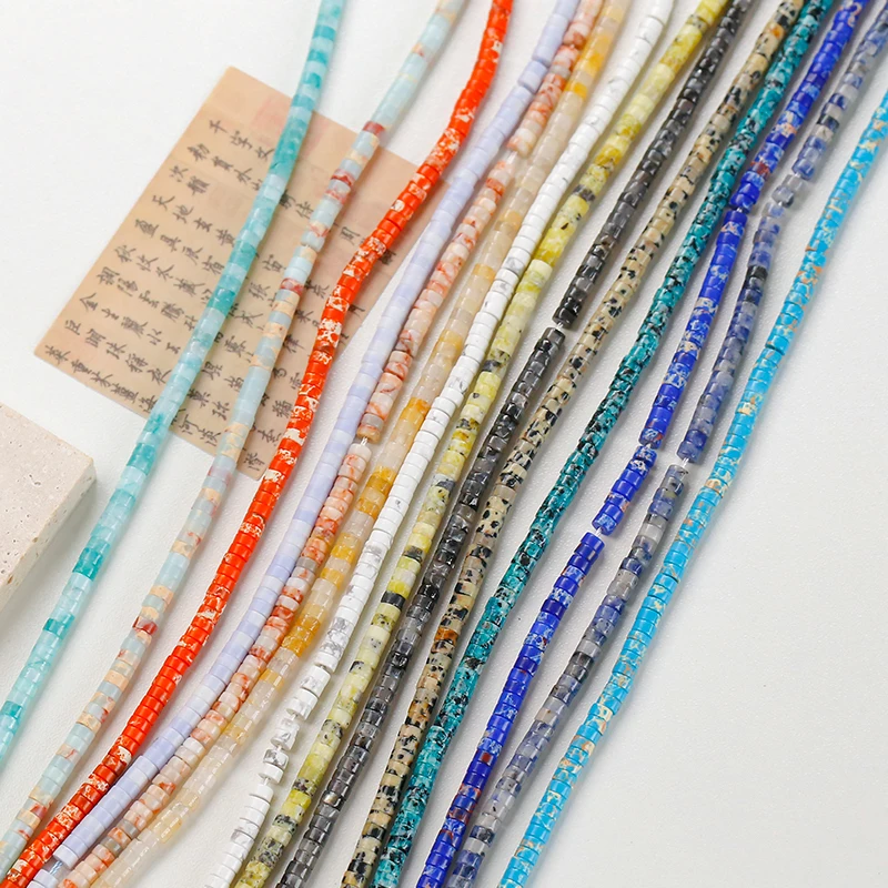 

Colored natural stone oblate bead spacer loose beads diy handmade beaded jewelry bracelet necklace material accessories