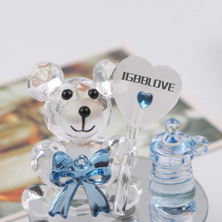 

K5 Crystal Bear Nipple Baptism Baby Shower Souvenirs Party Christening Giveaway Gift Wedding Favors and Gifts For Guest 3 PCS