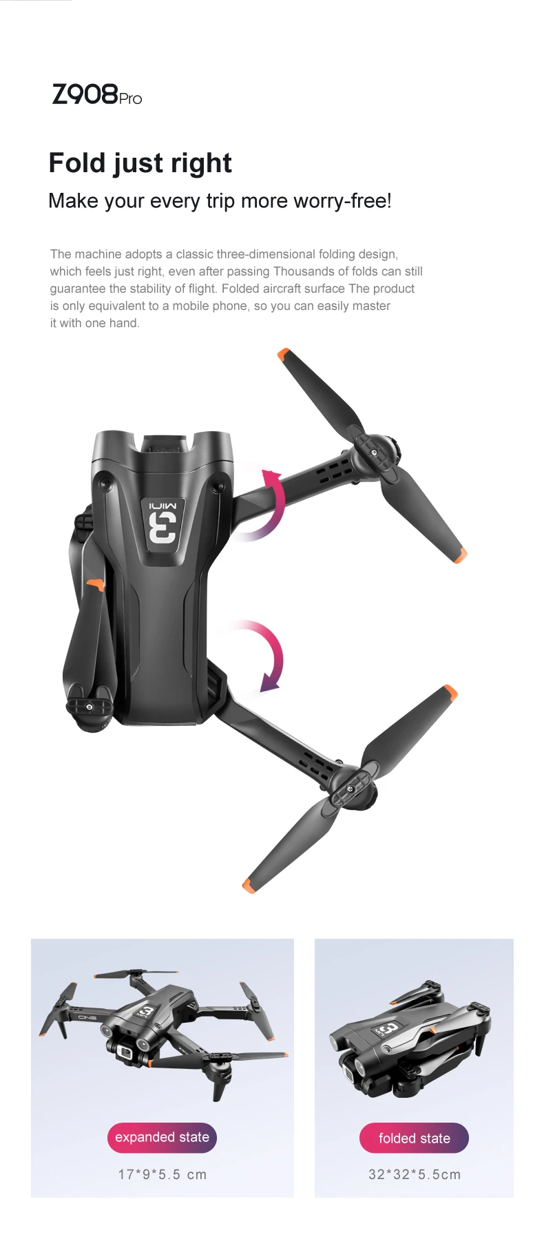 KBDFA Drone, z908pro fold just right make your every trip more worry