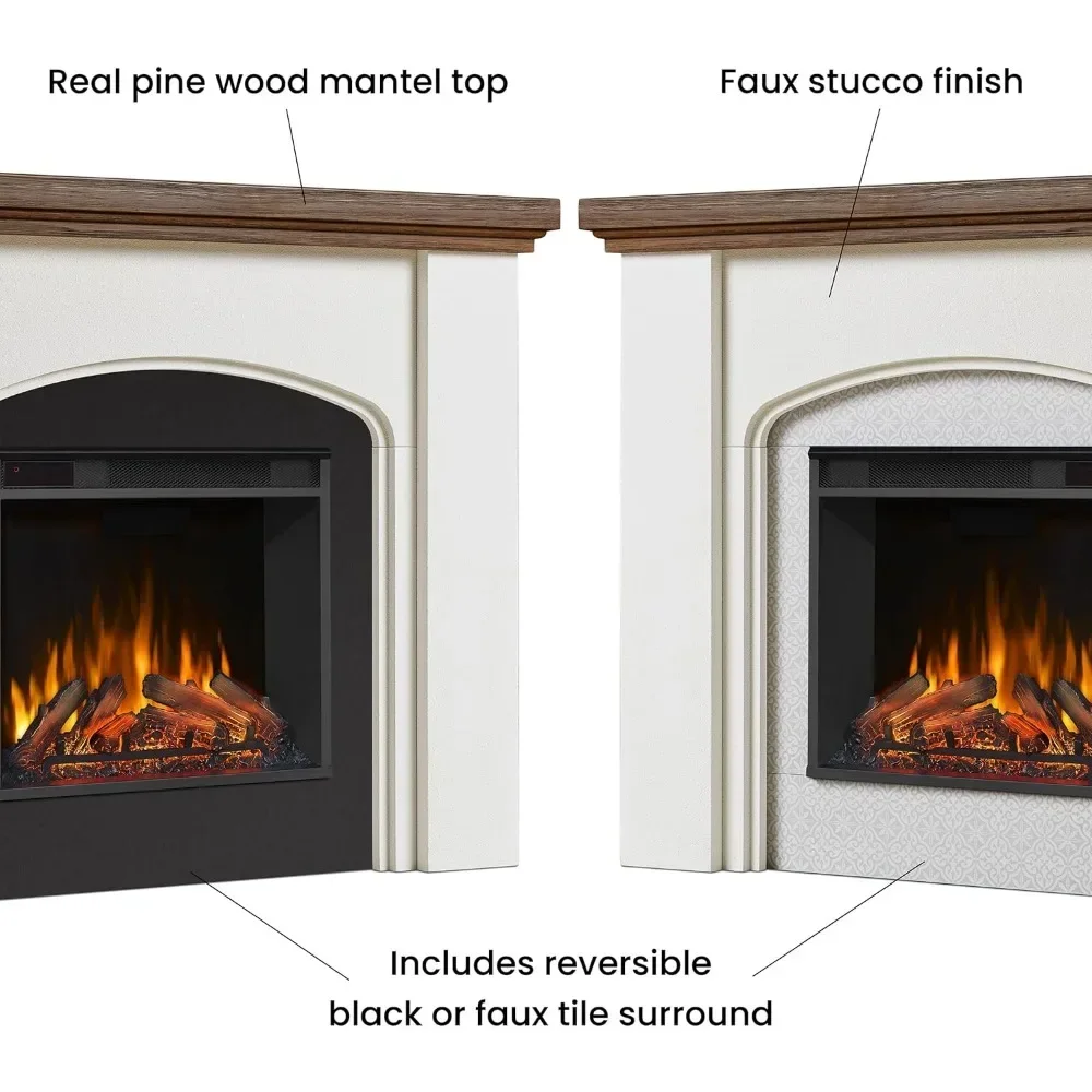 49 Inch Living Room or Bedroom Electric Fireplace, Plug-in Heater, Realistic Wood and Flame Effects, Remote Control, Timer 5