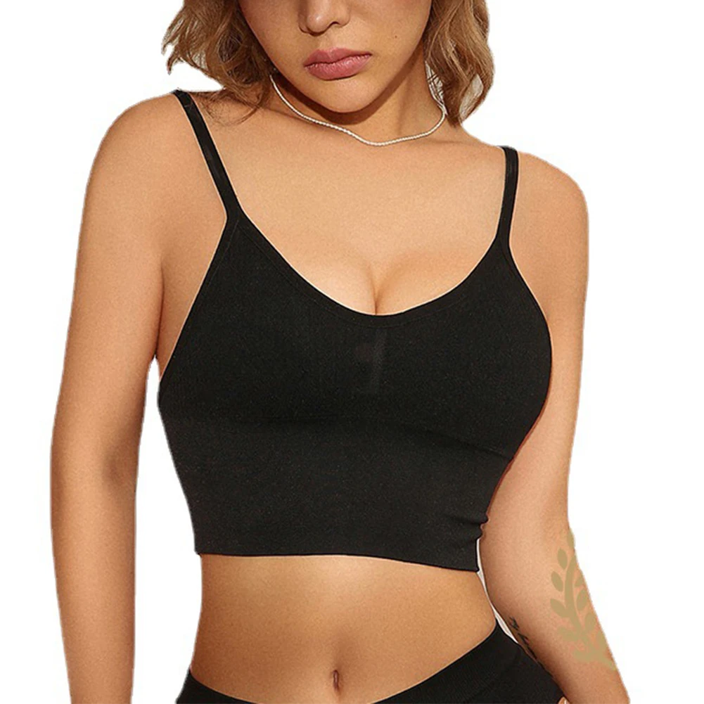 

New Womens Sexy Slightly Stretched Slimming Tops Soft Solid Color Sport Stretch Breathable Comfortable Fashion Bra Crop Top