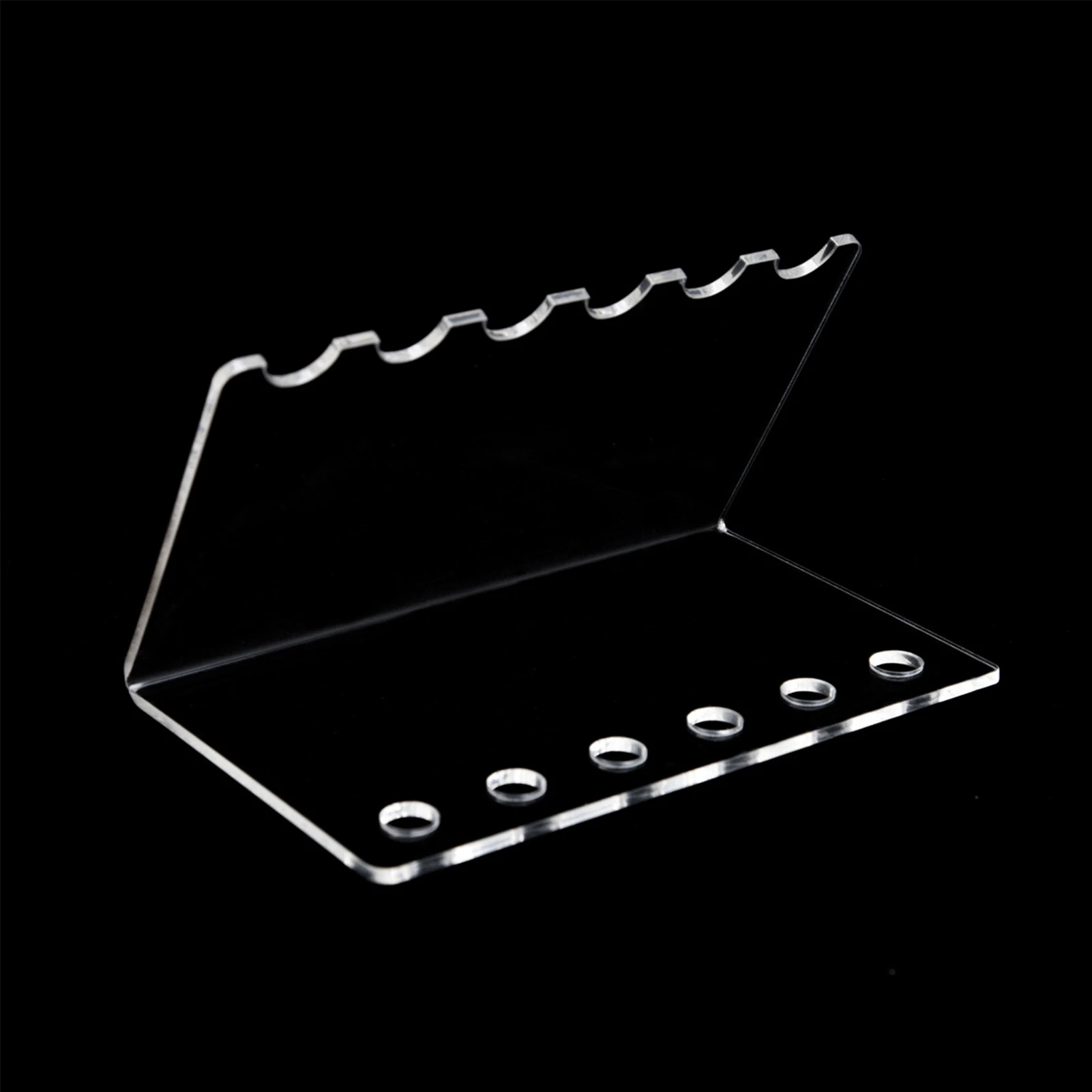 

6 Slots Pen Holder Clear Display Stand Vertical Multifunctional Modern Desk Storage Makeup Brush Rack Plastic For Home School