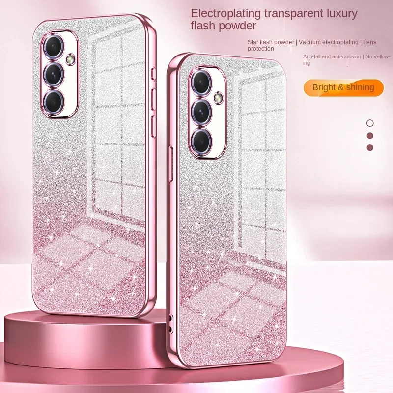 Glitter Plating Protect Phone Case For Samsung Galaxy S25 Ultra S25 Plus A56 A36 A26 A16 A06 A55 A35 A25 15 05S 4G 5G Back Cover — view 2
