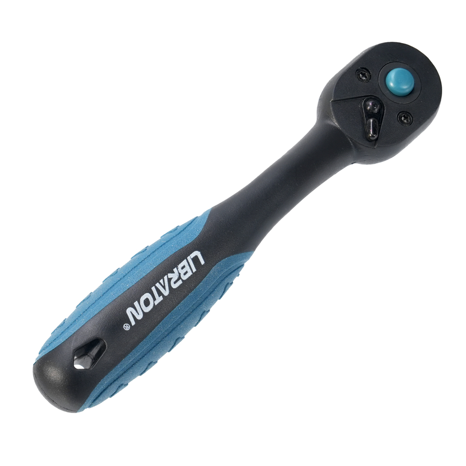  Libraton 1/4 Inch Ratchet 1-Pack, Ratchet Handle with Teardrop Head, Quick-Release Ratchet with Comfort Grip 