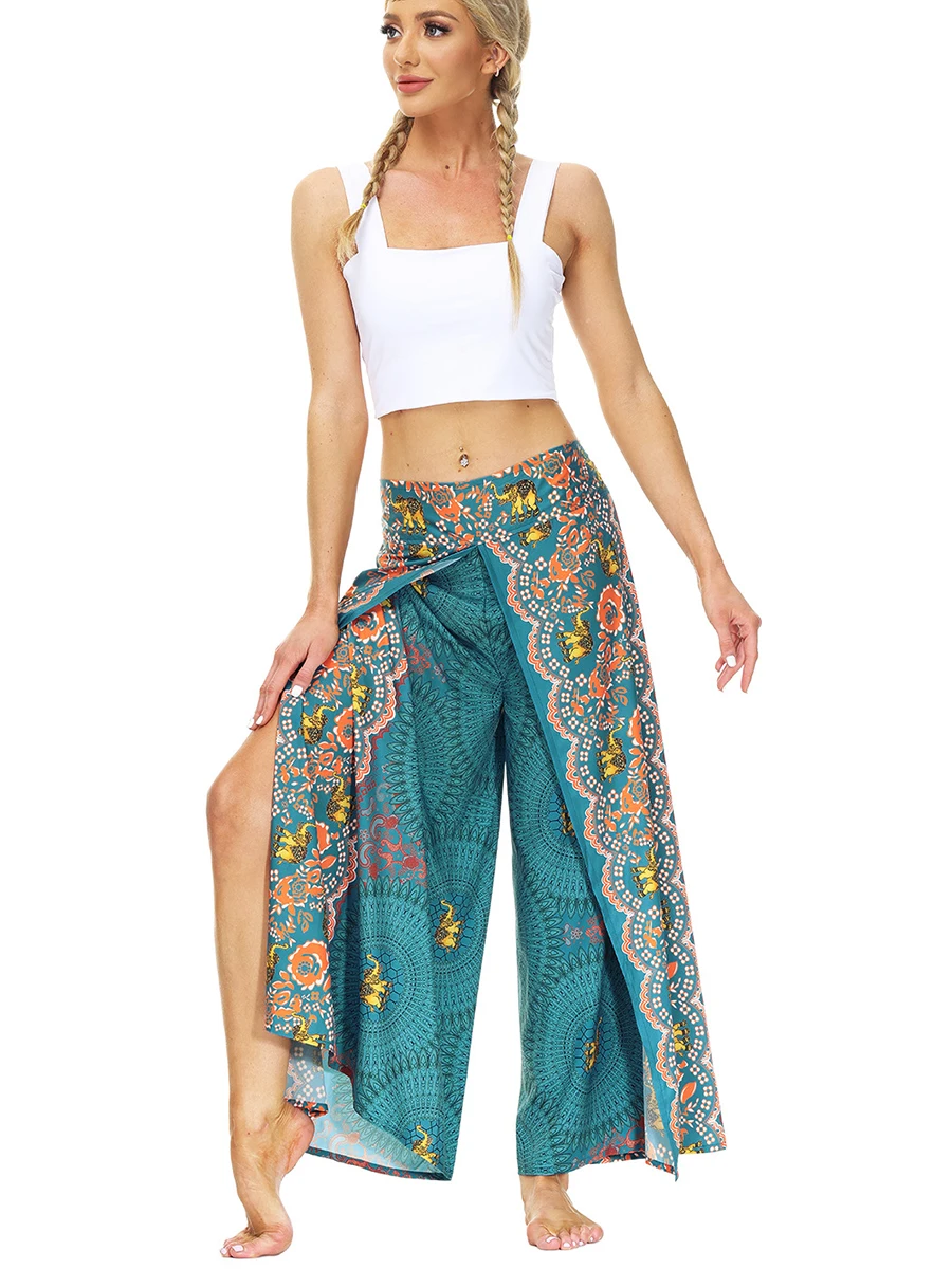 

Womens Slit Wide Leg Pants,Palazzo Yoga Pants,Casual Boho Vintage Hippie Bohemian Pilate Beach Pants