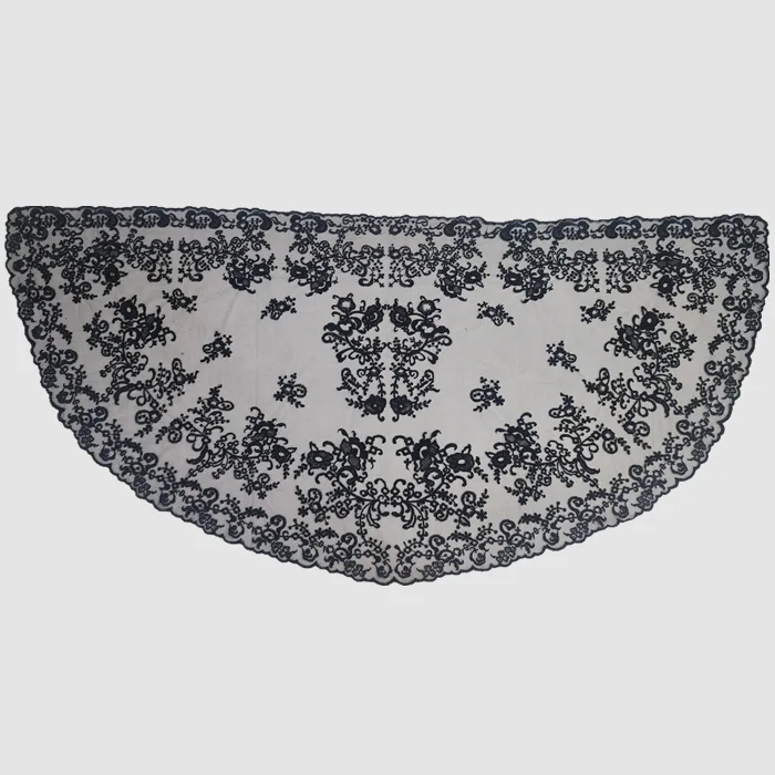 Catholic Church Veil Large Size Half Round Classic Spanish Style Lace Mantilla Women Head Covering