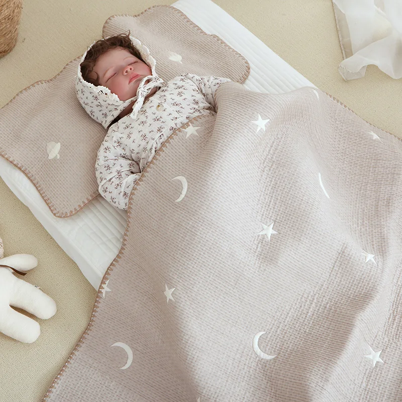 Baby Blanket Bows Bear Moon Star Sleeping Bedding Pillow Towels Multi-Functional Swaddle Blankets Newborn Nap Quilt Infant Stuff