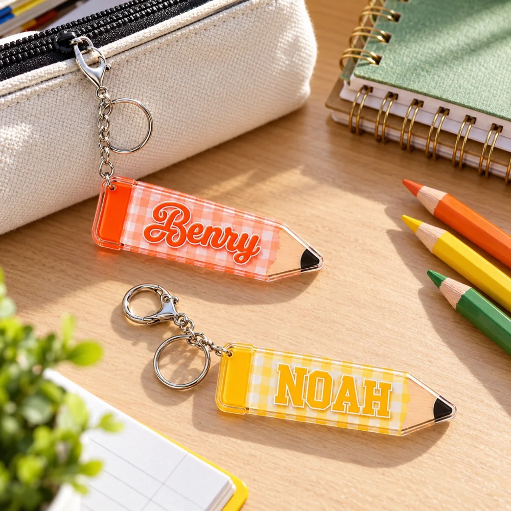 Custom Name Acrylic Keychain - Personalized Key Ring & Cute Backpack Charm Gift